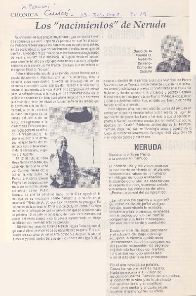 Los "nacimientos" de Neruda