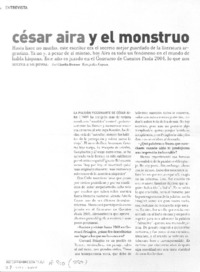 César Aira y el monstruo. (entrevistas)
