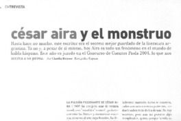 César Aira y el monstruo. (entrevistas)