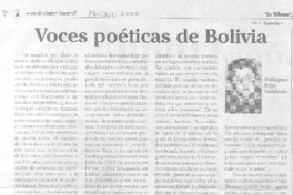 Voces poéticas de Bolivia.