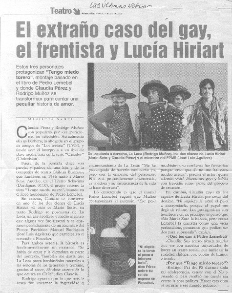 El Extraño caso del gay, el frentista y Lucía Hiriart.