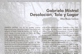 Gabriela Mistral Desolación, Tala y Lagar