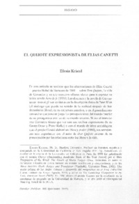 El Quijote expresionista de Elías Canetti
