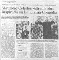 Mauricio Celedón estrena obra inspirada en La Divina Comedia.