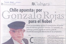 Chile apuesta por Gonzalo Rojas para el Nobel.