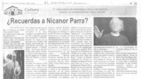 ¿Recuerdas a Nicanor Parra?