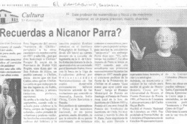¿Recuerdas a Nicanor Parra?