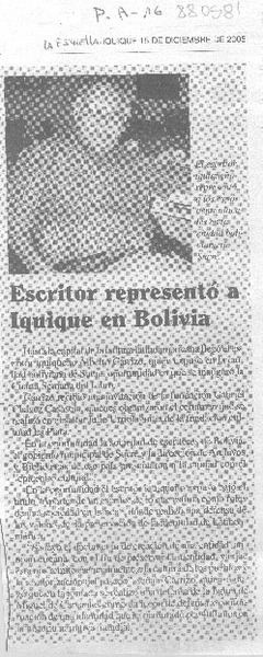 Escritor representó a Iquique en Bolivia.