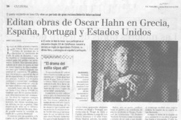 Editan obras de Oscar Hann en Grecia, España, Portugal y Estados Unidos.