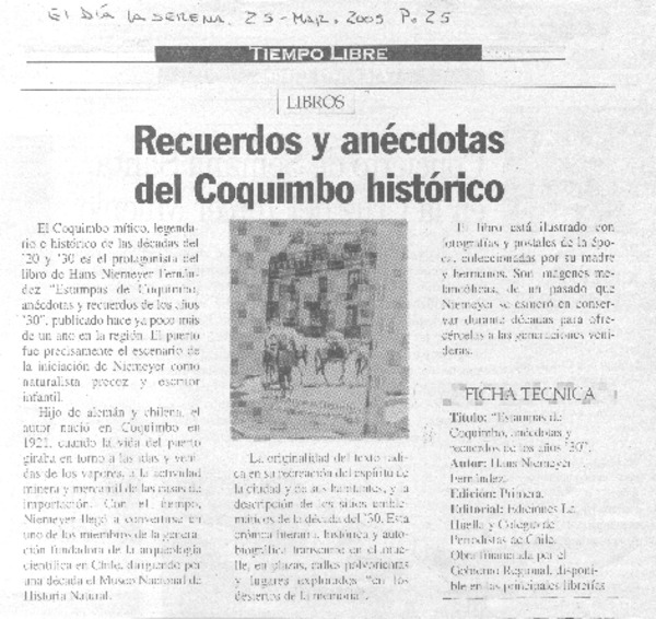 Recuerdos y anécdotas del Coquimbo histórico