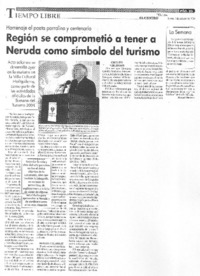Región se comprometió a tener a Neruda como símbolo del turismo