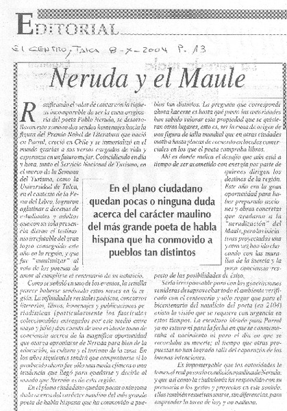 Neruda y el Maule