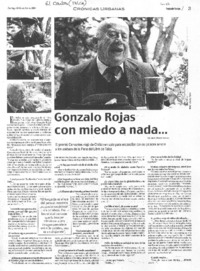Gonzalo Rojas con miedo a nada... [entrevista]