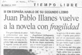 Juan Pablo Illanes vuelve a la novela con fragilidad.