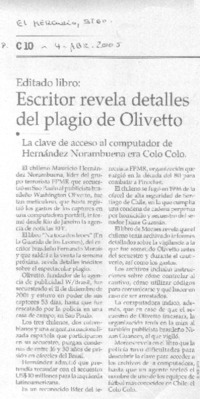 Escritor revela detalles del plagio de Olivetto.