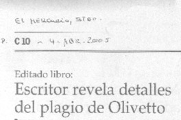 Escritor revela detalles del plagio de Olivetto.