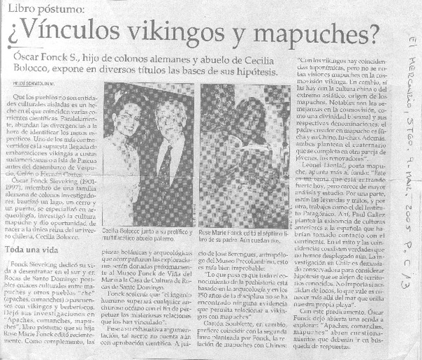 ¿Vínculos vikingos y mapuches?