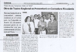 Obra de teatro regional se presentará en Comodoro Rivadavia.
