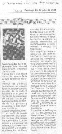 Enciclopedia del folclore de Chile.