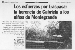 Los Esfuerzos por traspasar la herencia de Gabriela a los niños de Montegrande.
