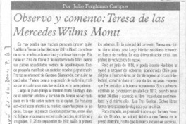 Observo y comento: Teresa de las Mercedes Wilms Montt.