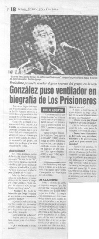 González puso ventilador en biografía de Los Prisioneros. (entrevistas)
