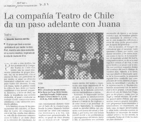 La Compañía Teatro de Chile da un paso adelante con Juana.