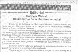 Gabriela Mistral: Un monstruo de la literatura.