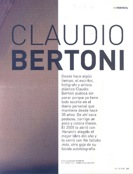 Claudio Bertoni (entrevistas)