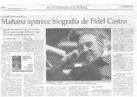 Mañana aparece biografía de Fidel Castro