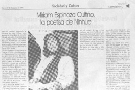Miriam Espinoza Cuitiño, la poetisa de Ninhue