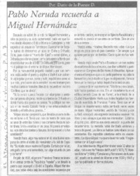 Pablo Neruda recuerda a Miguel Hernández
