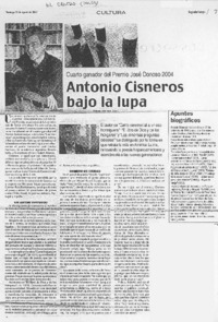 Antonio Cisneros bajo la lupa