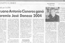 Peruano Antonio Cisneros ganó el premio José Donoso 2004