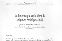 La heterotopía de la obra de Edgardo Rodríguez Juliá