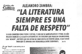 "La literatura siempre es una falta de respeto" [entrevista]