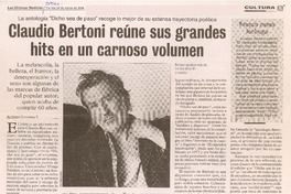 Claudio Bertoni reúne sus grandes hits en un carnoso volumen