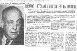 Ricardo Latcham falleció en La Habana