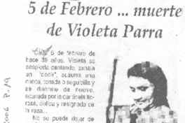 5 de febrero... muerte de Violeta Parra