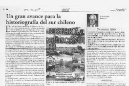 Un Gran avance para la historiografía del sur chileno