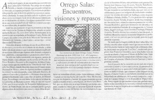 Orrego Salas: encuentros, visiones y repasos