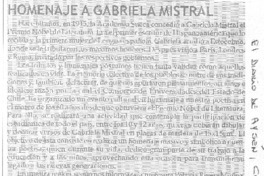 Homenaje a Gabriela Mistral
