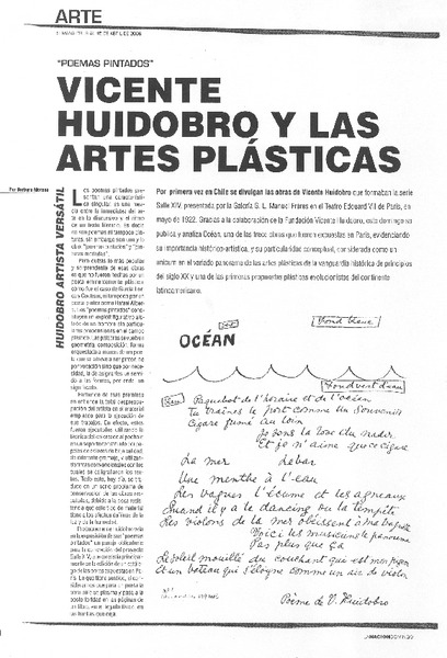 Vicente Huidobro y las artes plásticas