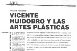 Vicente Huidobro y las artes plásticas