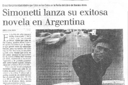 Simonetti lanza su exitosa novela en Argentina