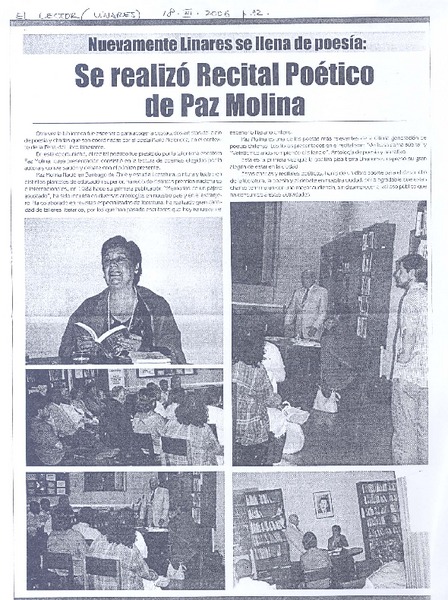 Se realizó recital poético de Paz Molina
