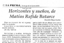 Horizontes y sueños, de Matías Rafide Batarce