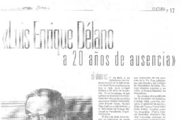 "Luis Enrique Délano a 20 años de ausencia"