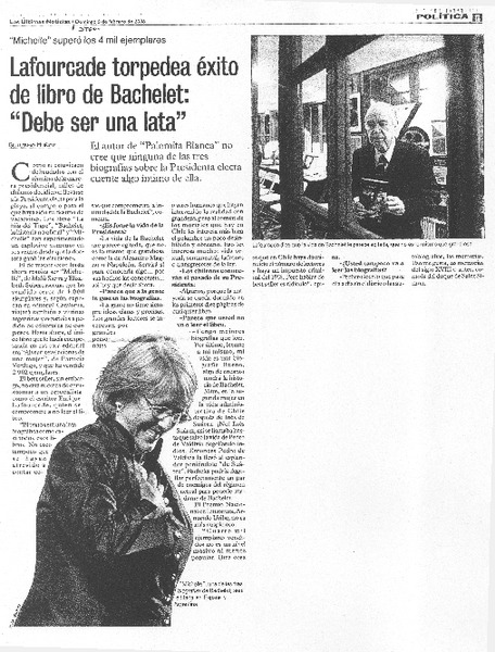 Lafourcade torpedea éxito de libro de Bachalet [entrevista]