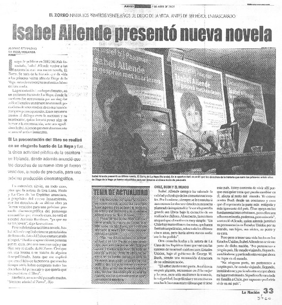 Isabel Allende presentó nueva novela